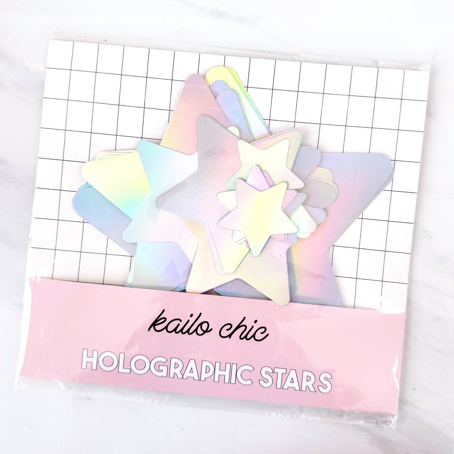  Holographic silver paper star decor for walls or table