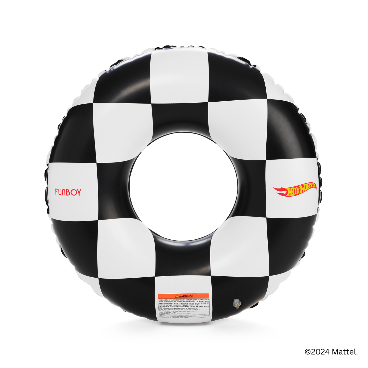 FUNBOY x Hot Wheels Kids Checkered Flame Tube Float (Reversible)