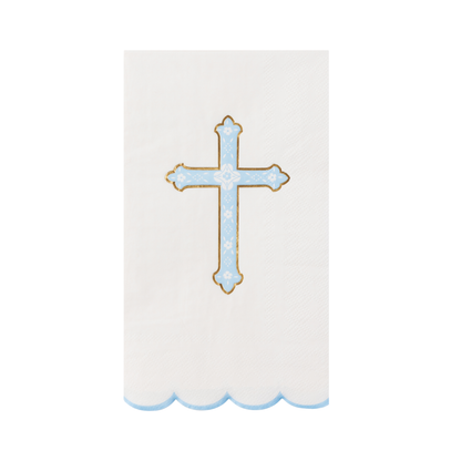 SKY BLUE CROSS GUEST TOWELS