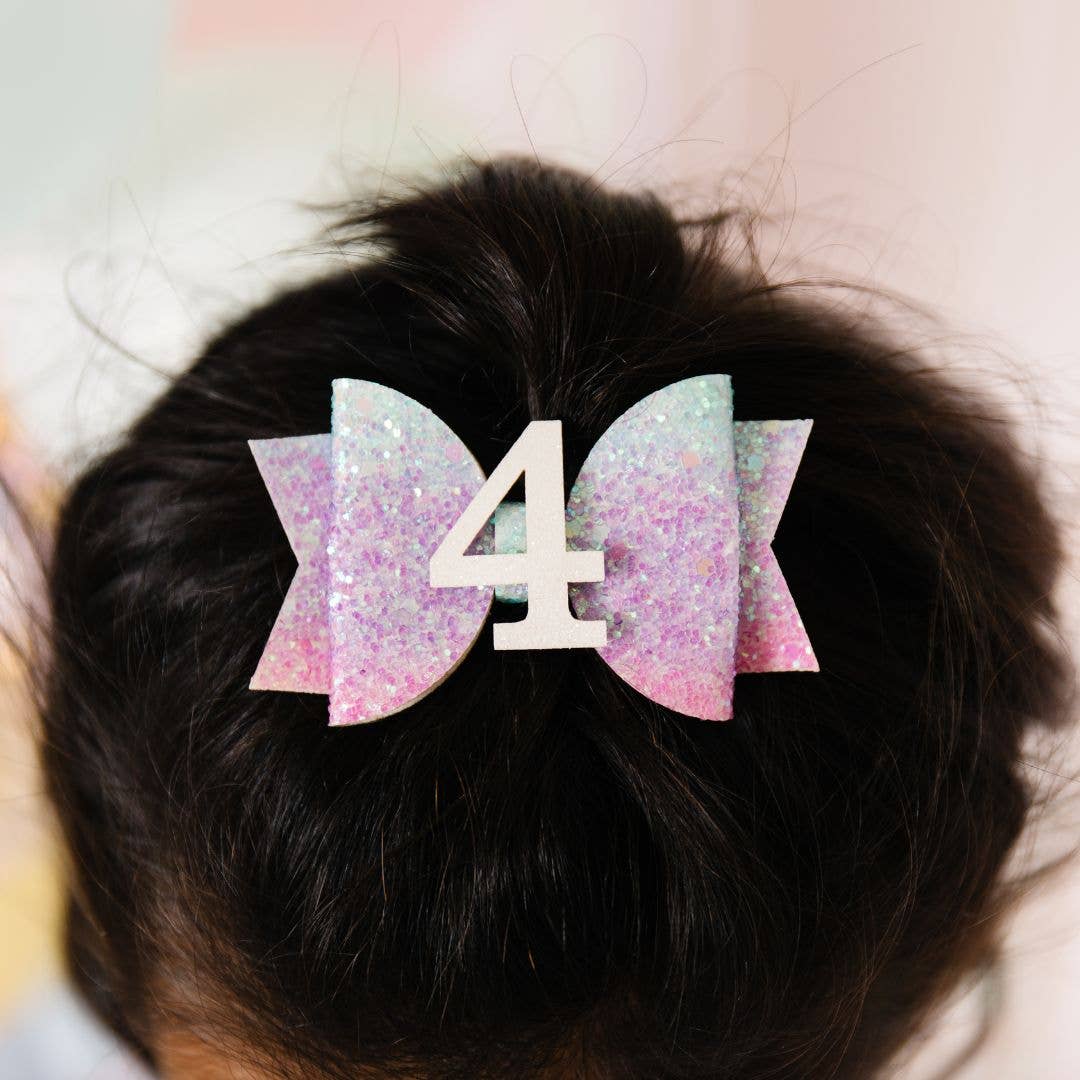 Pastel Rainbow #4 Clip - Kids Birthday Hair Clip