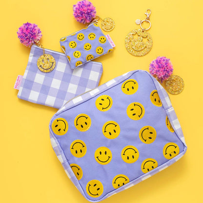 Keychain - Smiley Stars - Gold Confetti