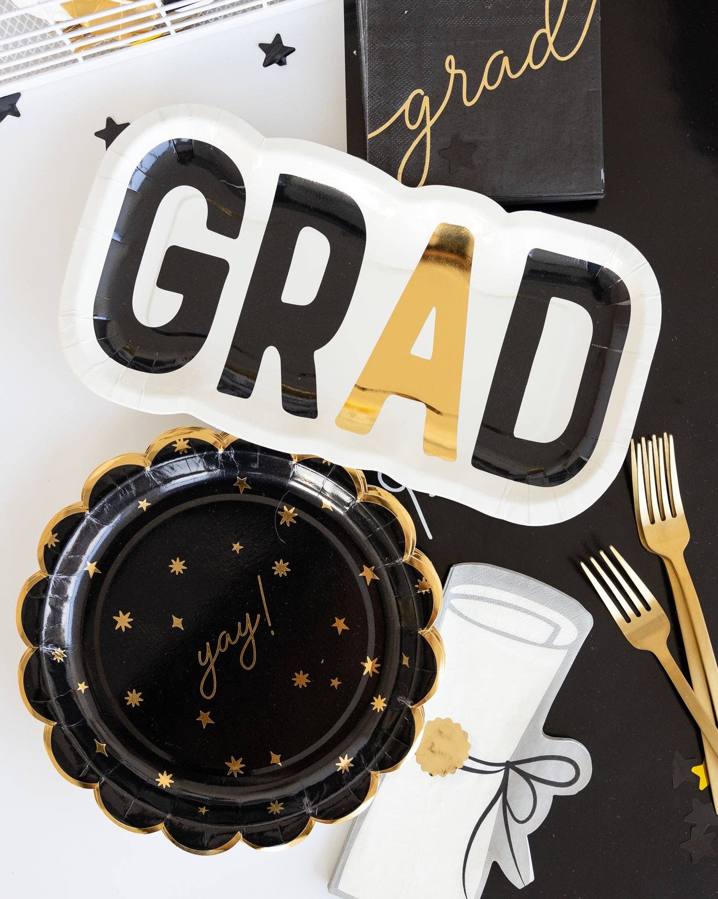 Script Grad Paper Cocktail Napkin