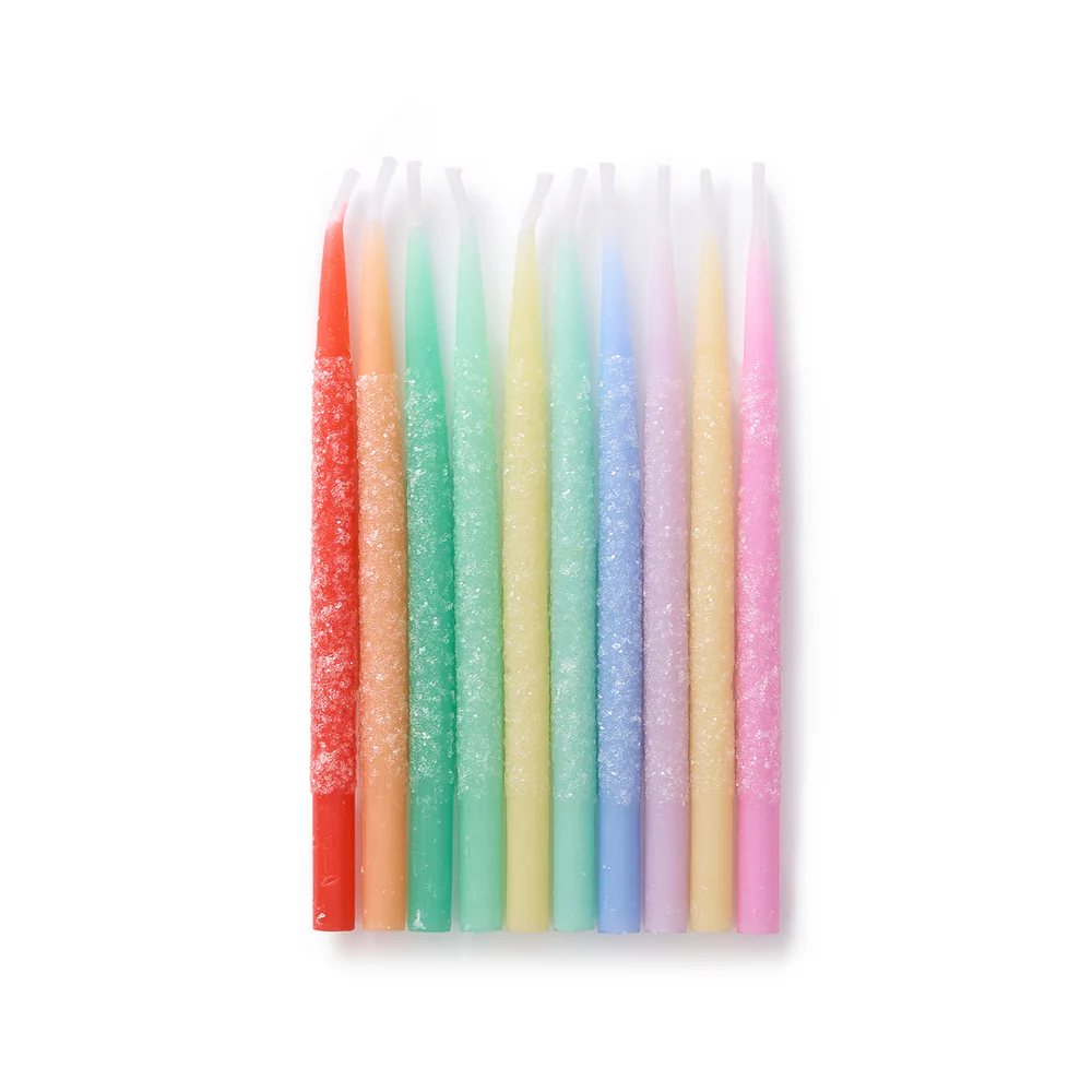 Glitter Wishes Rainbow Birthday Candle Set