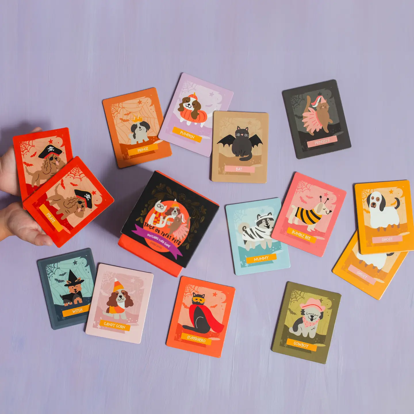 Trick or Treat Pets Memory Card Game