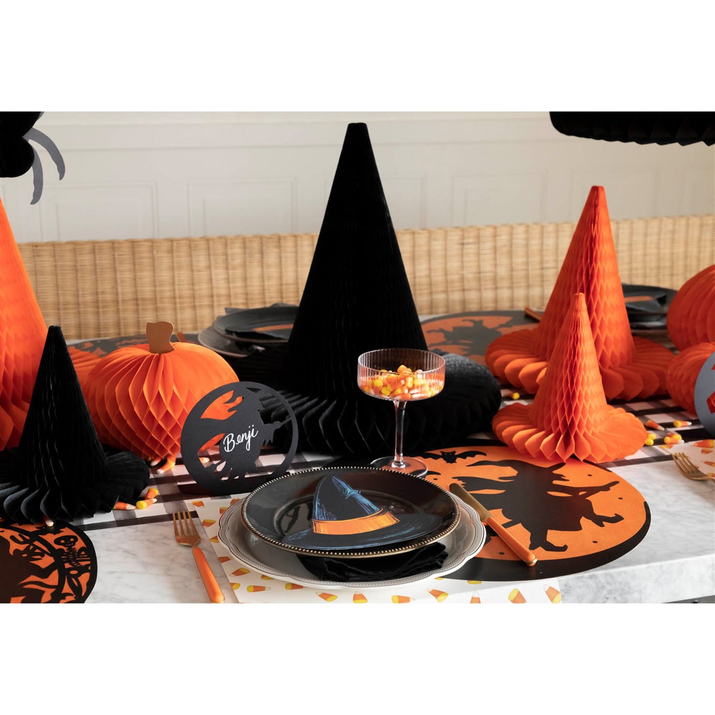 Small and Medium Witch Hat Set of 2 Black