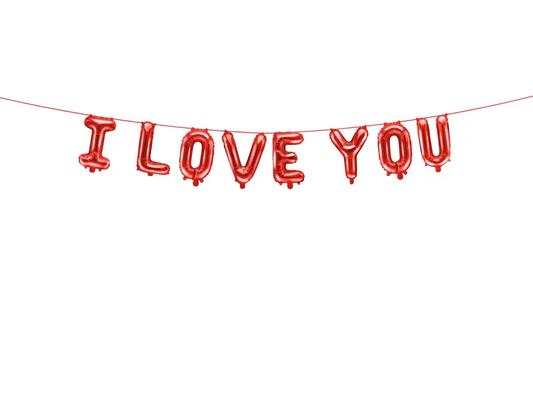 Foil Balloon I LOVE YOU, 102.4X15.7IN, Red