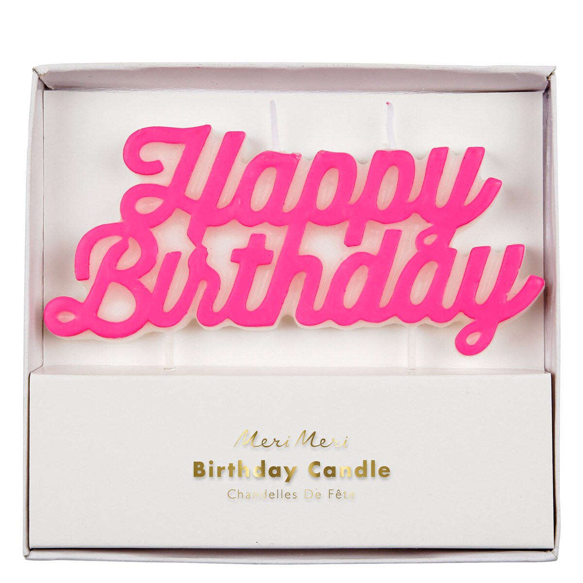 Pink Happy Birthday Candle