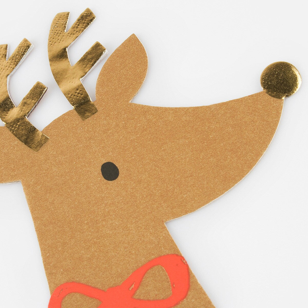 Reindeer With Red Bow Napkins (x 16)