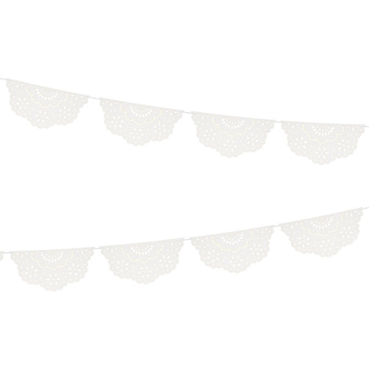Broderie Anglaise Lace White Pennant Garland