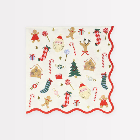 Jolly Christmas Large Napkins (x 16)