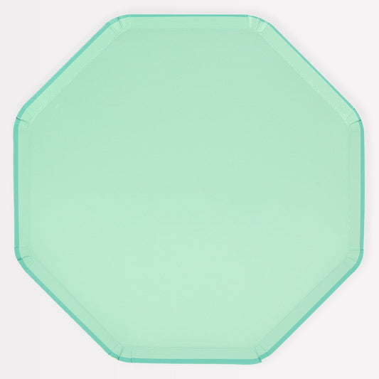 Sea Foam Green Dinner Plates (x 8)