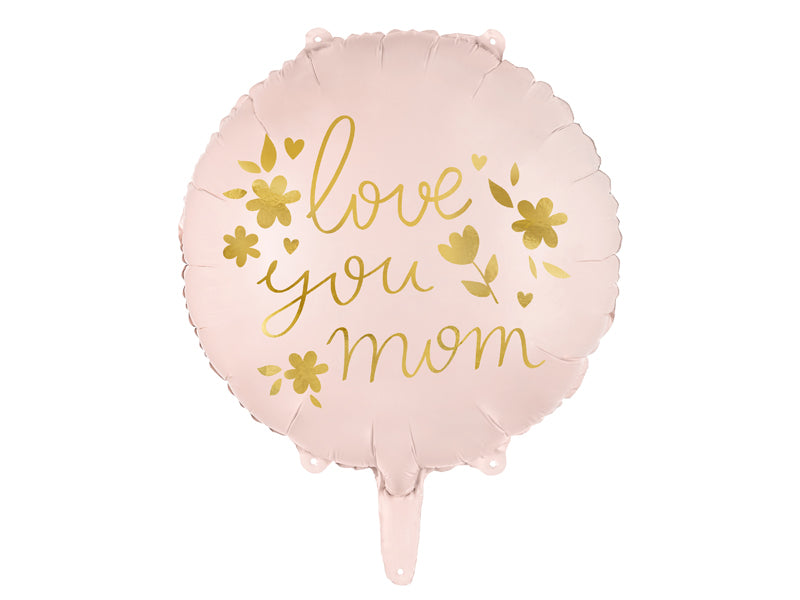 Foil Balloon, I Love You Mom Pink