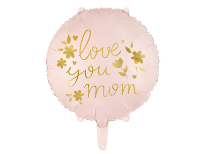 Foil Balloon, I Love You Mom Pink