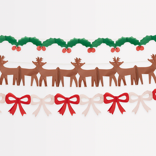 Tissue Paper Christmas Garlands (x 3)