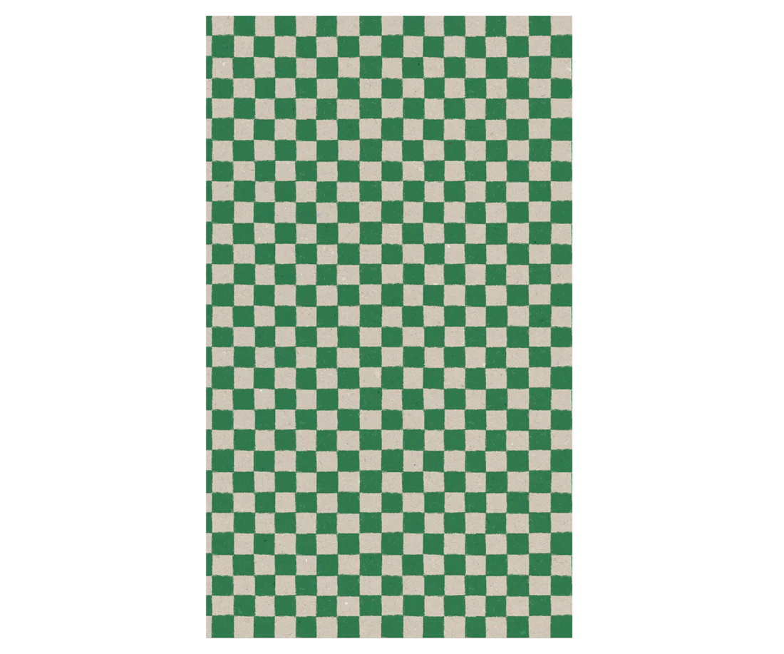 Gift wrap, 10 m - Checker - Green