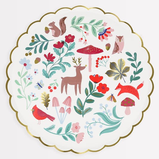 Winter Woodland Dinner Plates (x 8)