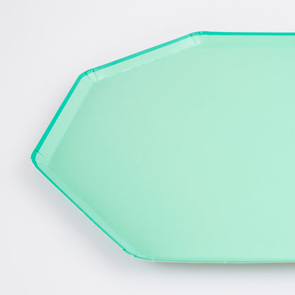 Sea Foam Green Dinner Plates (x 8)
