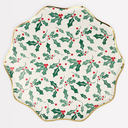 Holly Pattern Dinner Plates (x 8)