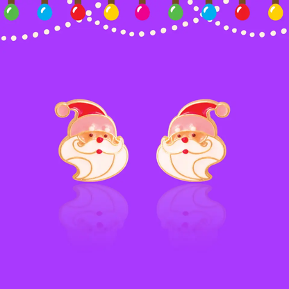 Holly Jolly Holiday Santa Stud Earrings