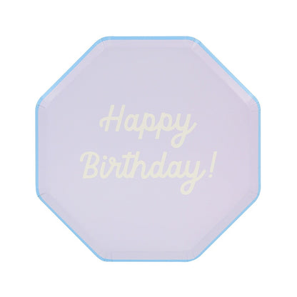 Mixed Happy Birthday Side Plates (x 8)