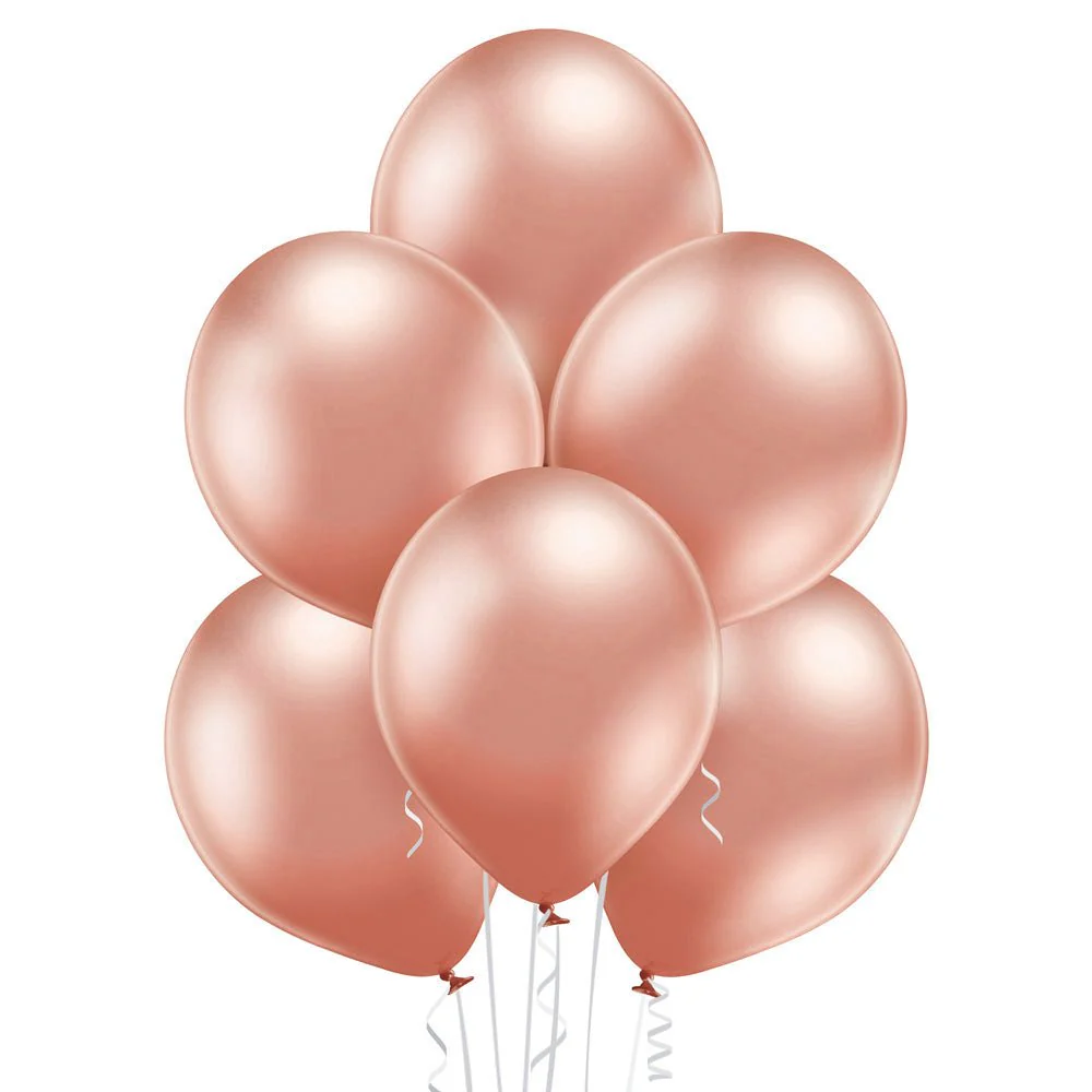 Glazed (Chrome) Rose Gold Latex Balloons