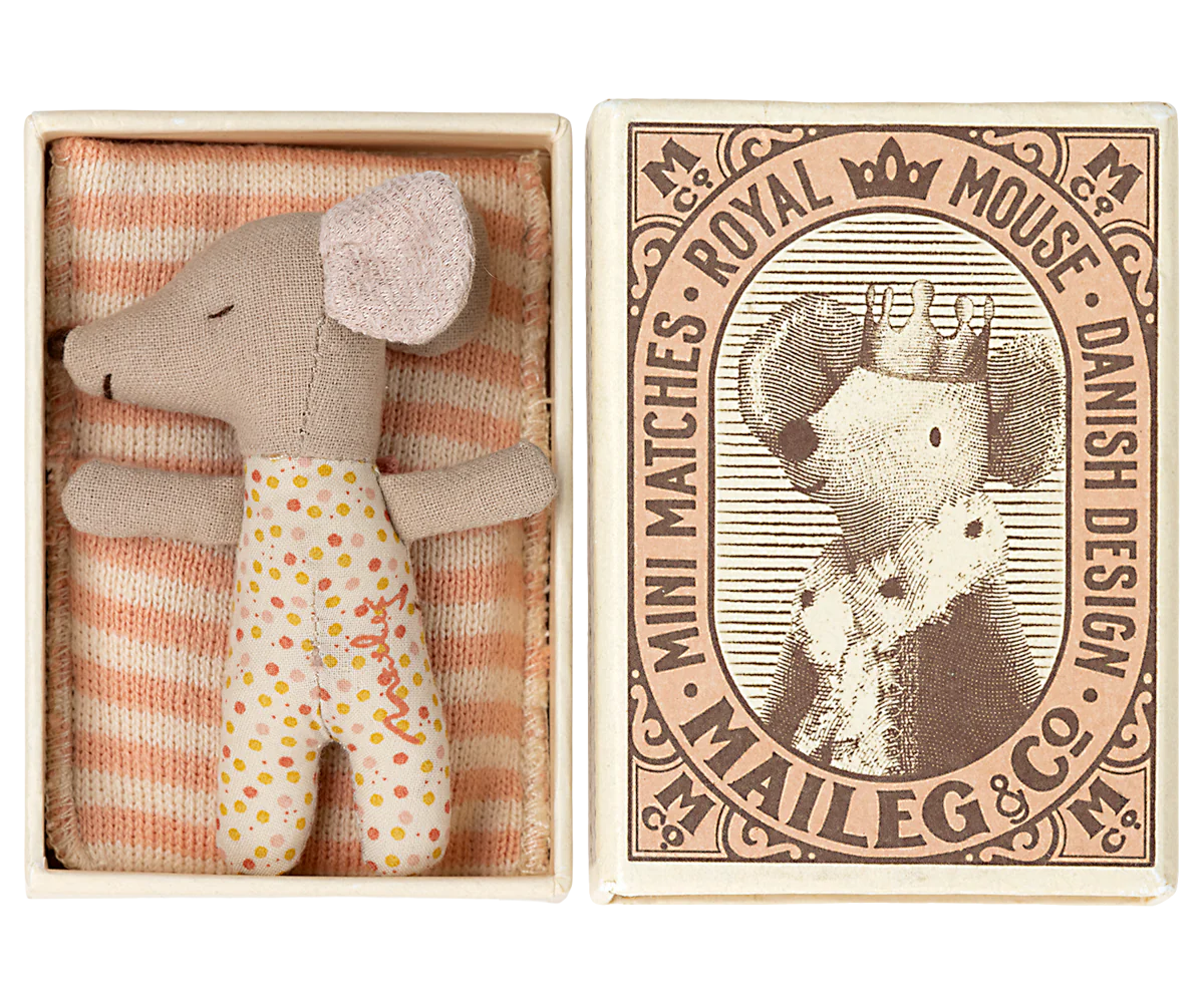 Sleepy/Wakey Baby Mouse in Matchbox