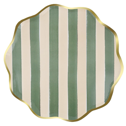 Fall Stripe Dinner Plates (x 8)