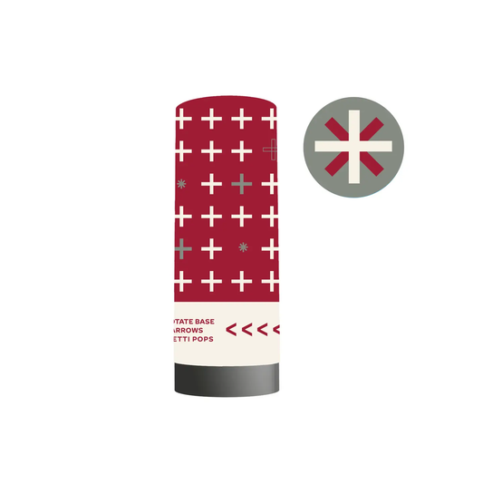 Maroon/White Confetti Popper