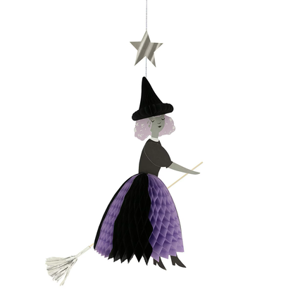 Flying Honeycomb Witch Decorations (x 3)