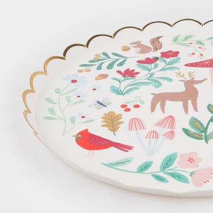 Winter Woodland Dinner Plates (x 8)