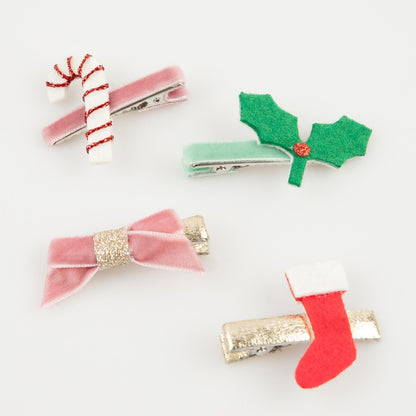 Christmas Icon Hair Clips (x 8)