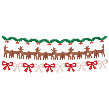 Tissue Paper Christmas Garlands (x 3)