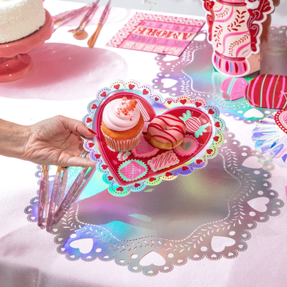 Valentine's Iridescent Doily Placemats