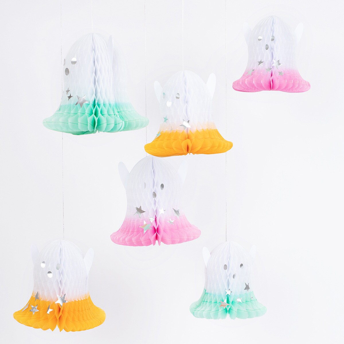 Ombré Ghost Hanging Decorations (x 6)