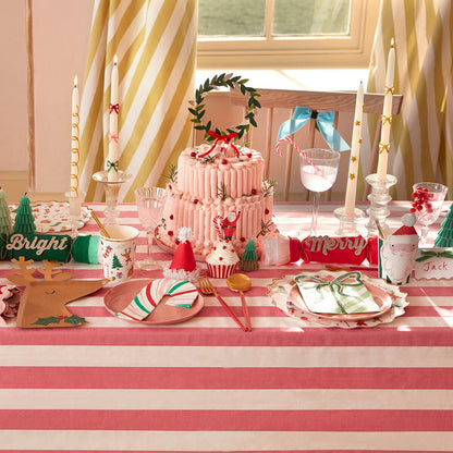 Stripy Candy Cane Napkins (x 16)