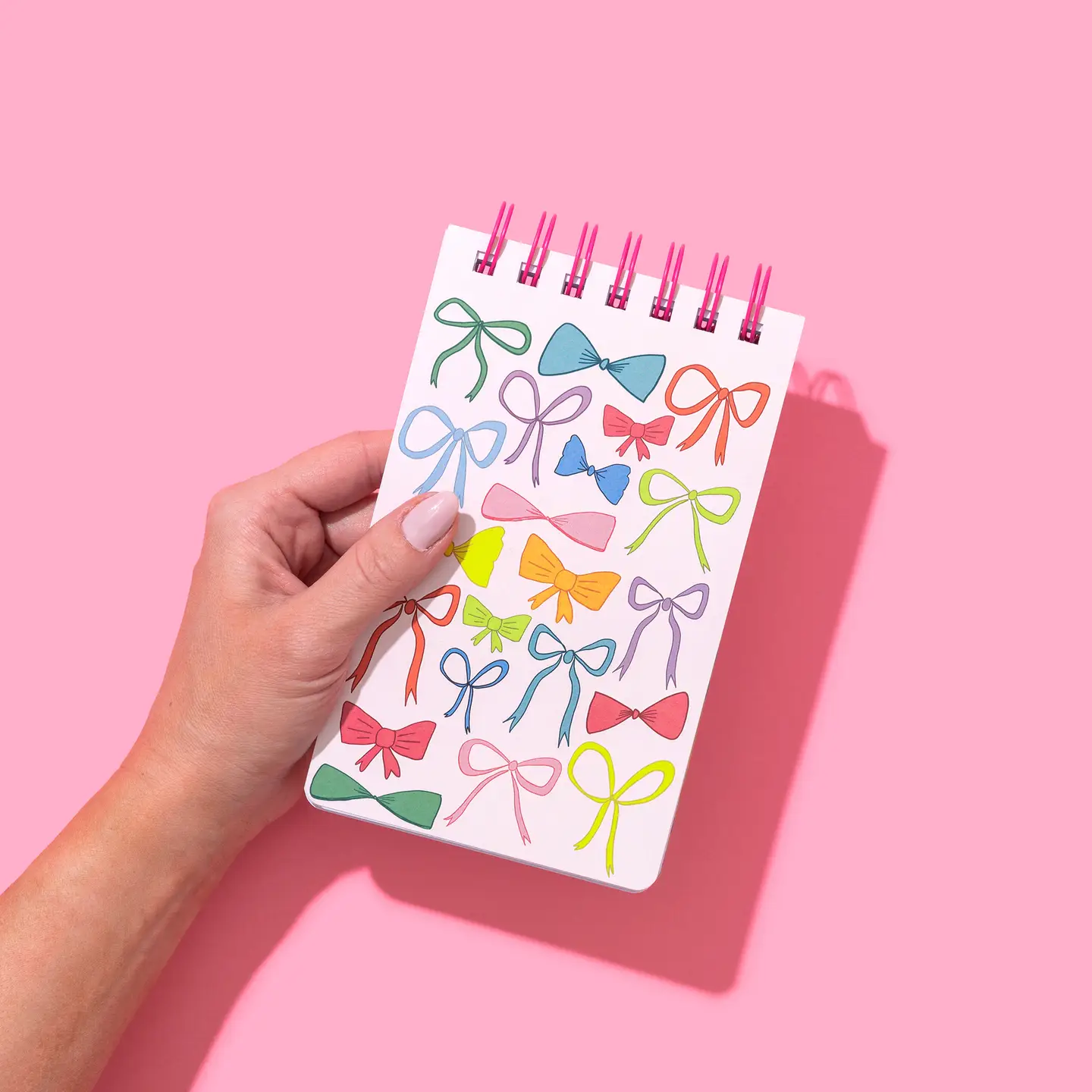 Small Spiral Top Notebook - Colorful Bows