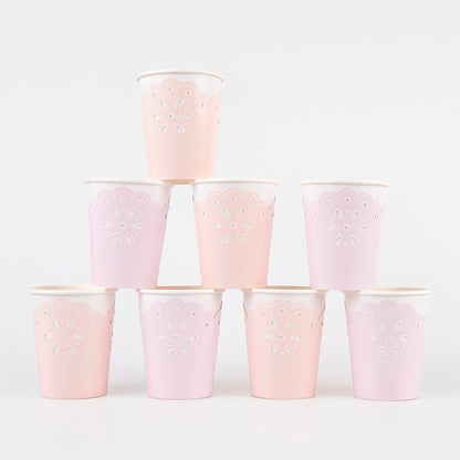 Broderie Anglaise Lace Multi Cups (x 8)