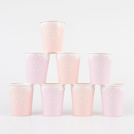 Broderie Anglaise Lace Multi Cups (x 8)
