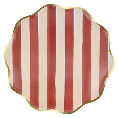 Fall Stripe Dinner Plates (x 8)