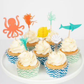 Octopus & Shark Cupcake Kit (x 24 toppers)