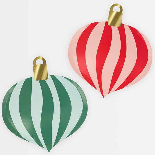 Striped Ornament Plates (x 8)