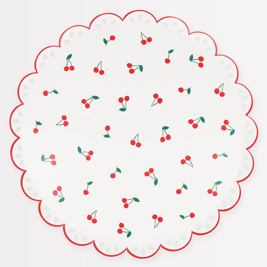 Cherry Pattern Dinner Plates (x 8)