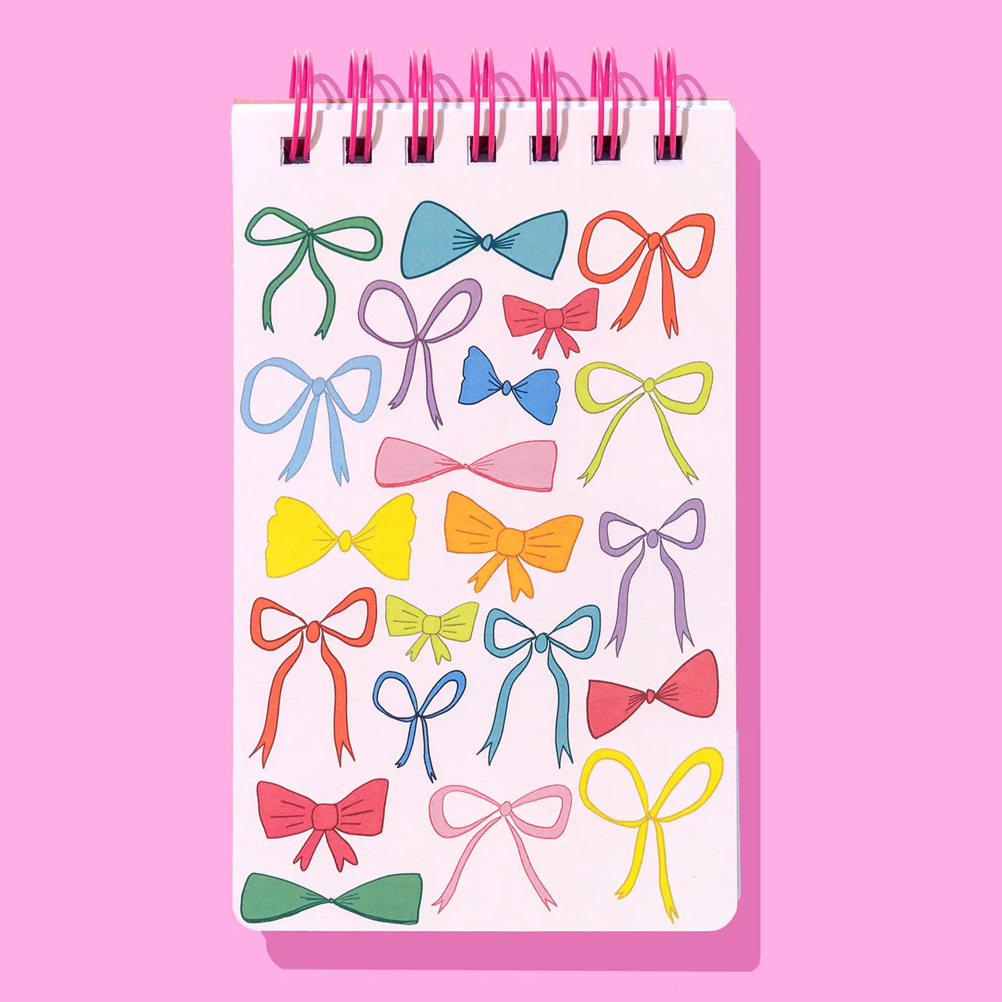 Small Spiral Top Notebook - Colorful Bows