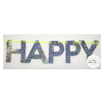 Silver Happy Birthday Garland