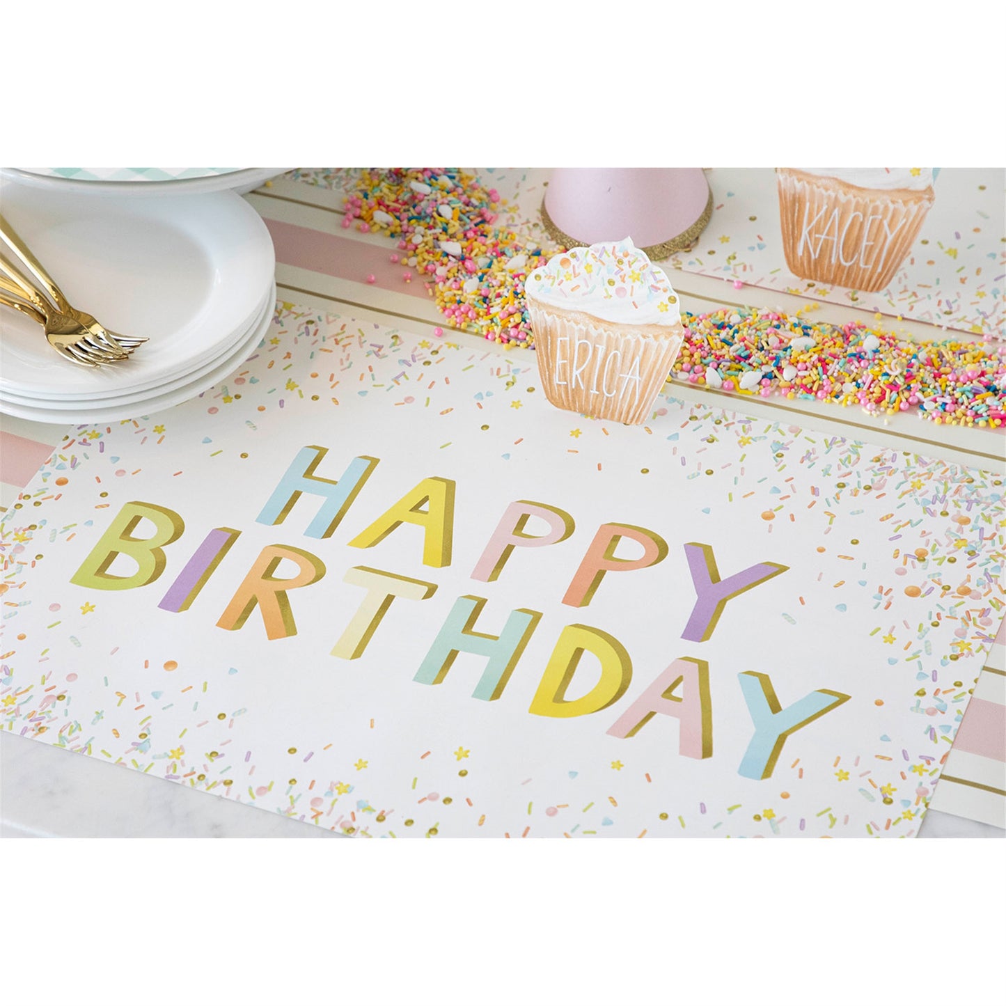 Happy Birthday Sprinkles Placemat- Pad of 24 Sheets