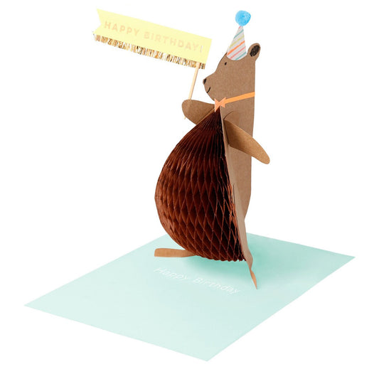 Honey Bear Stand-Up Birthday Card