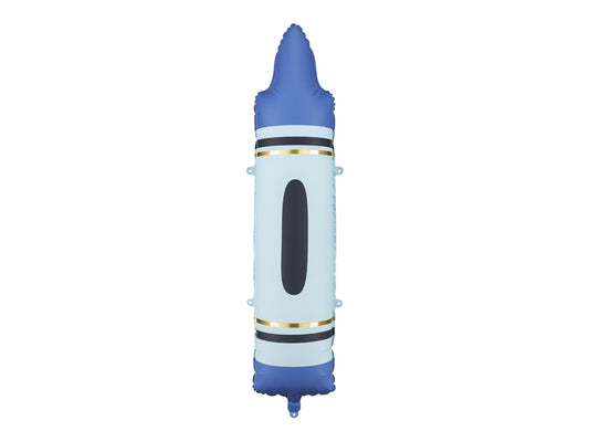 Crayons foil balloons, blue, 23x104 cm