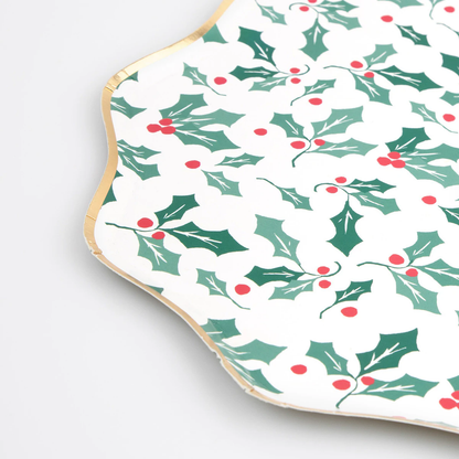 Holly Pattern Dinner Plates (x 8)