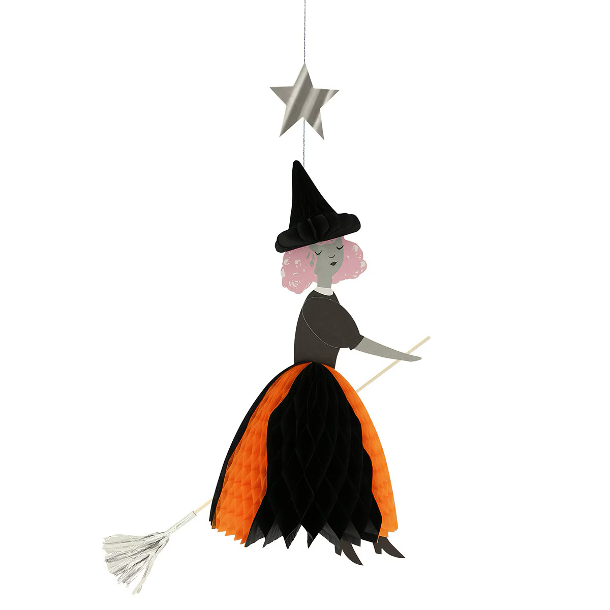 Flying Honeycomb Witch Decorations (x 3)