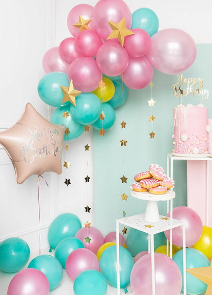 Foil Balloon, Happy Birthday Light Powder Pink Star